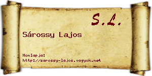 Sárossy Lajos névjegykártya
